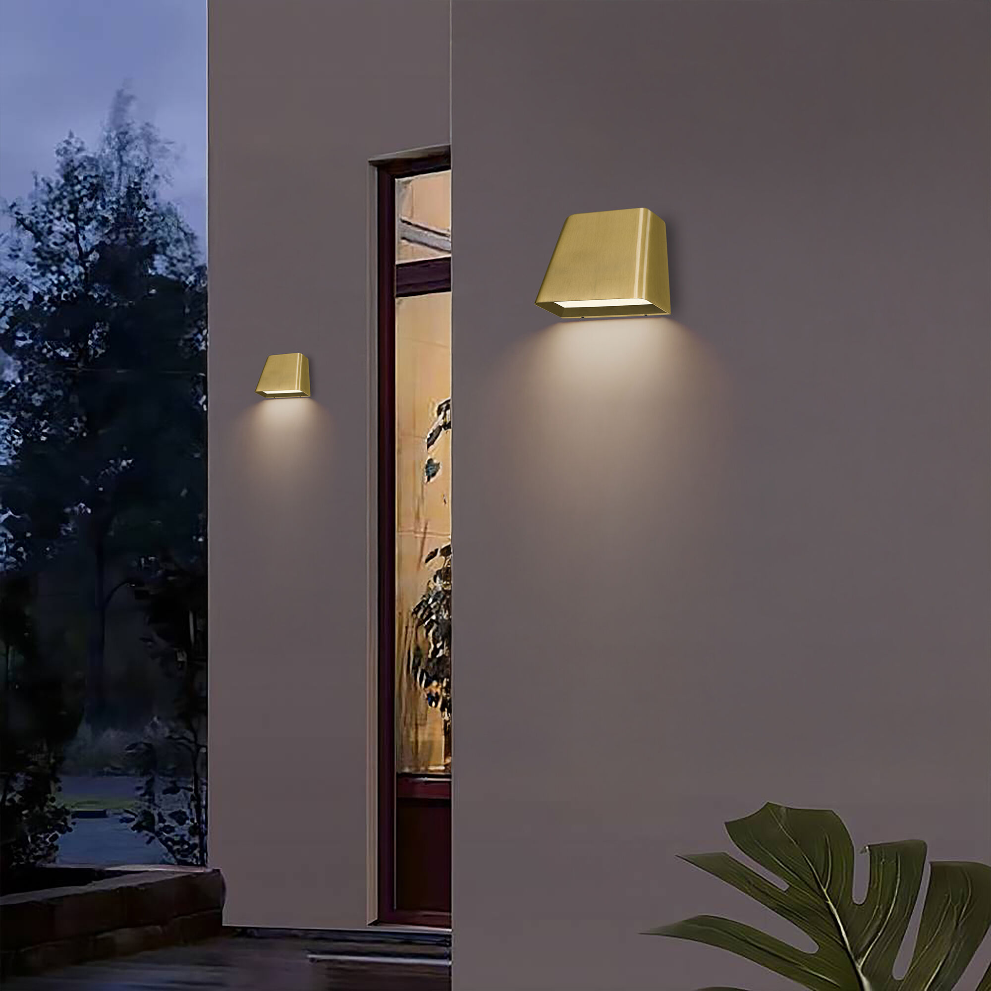Bull LED 4.63 inch Brushed Brass Outdoor Wall Sconce
